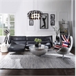 ACME Maeko Top Grain Leather Upholstered Armless Sectional Sofa in Dark Gray