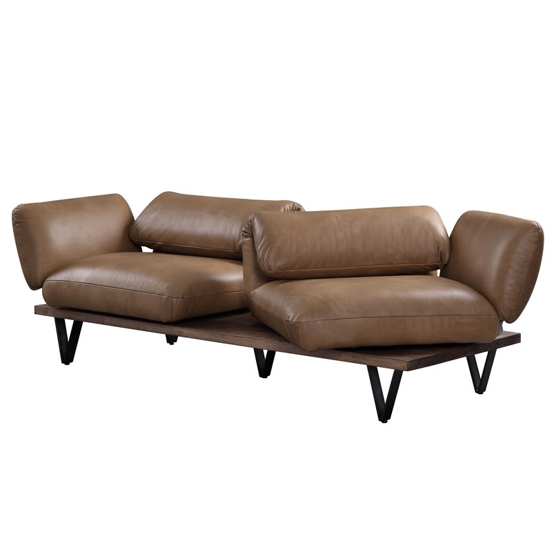 Acme Narech Sofa With Swivel In Nutmeg Top Grain Leather