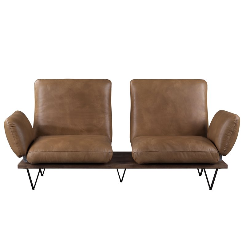 Acme Narech Sofa With Swivel In Nutmeg Top Grain Leather