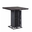 ACME Cargo Square Counter Height Table in Antique Walnut Wood and Gunmetal Metal