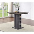 ACME Cargo Square Counter Height Table in Antique Walnut Wood and Gunmetal Metal