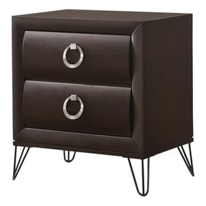 ACME Tablita 2-Drawer Wooden Nightstand in Dark Merlot