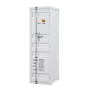 acme cargo wardrobe armoire with 1 door in white