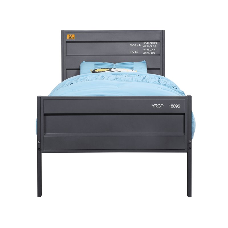 ACME Cargo Full Panel Kids Bed in Gunmetal