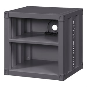 acme cargo nightstand in gunmetal and gray