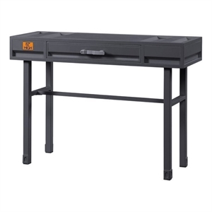 acme cargo wood vanity desk in gunmetal gray