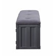 ACME Cargo Storage Bedroom Bench in Gray Fabric & Gunmetal