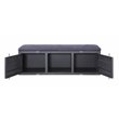 ACME Cargo Storage Bedroom Bench in Gray Fabric & Gunmetal