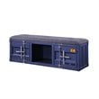 ACME Cargo Storage Bedroom Bench in Gray Fabric & Blue