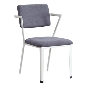 acme cargo kids chair in gray fabric & white