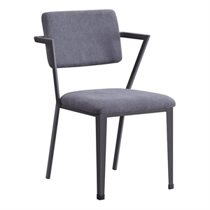 acme cargo chair in gray fabric & gunmetal
