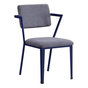 acme cargo upholstered metal kids chair in gray and blue