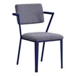 ACME Cargo Upholstered Metal Kids Chair in Gray and Blue
