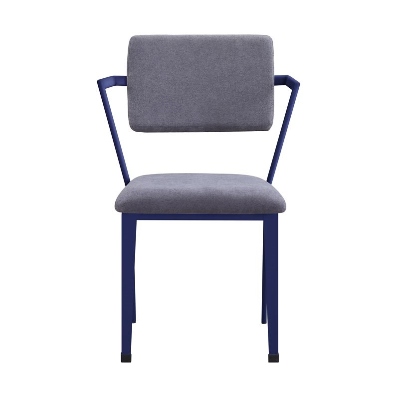 ACME Cargo Upholstered Metal Kids Chair in Gray and Blue