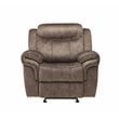 ACME Zubaida Velvet Horizontal Tufted Glider Recliner in 2-Tone Chocolate