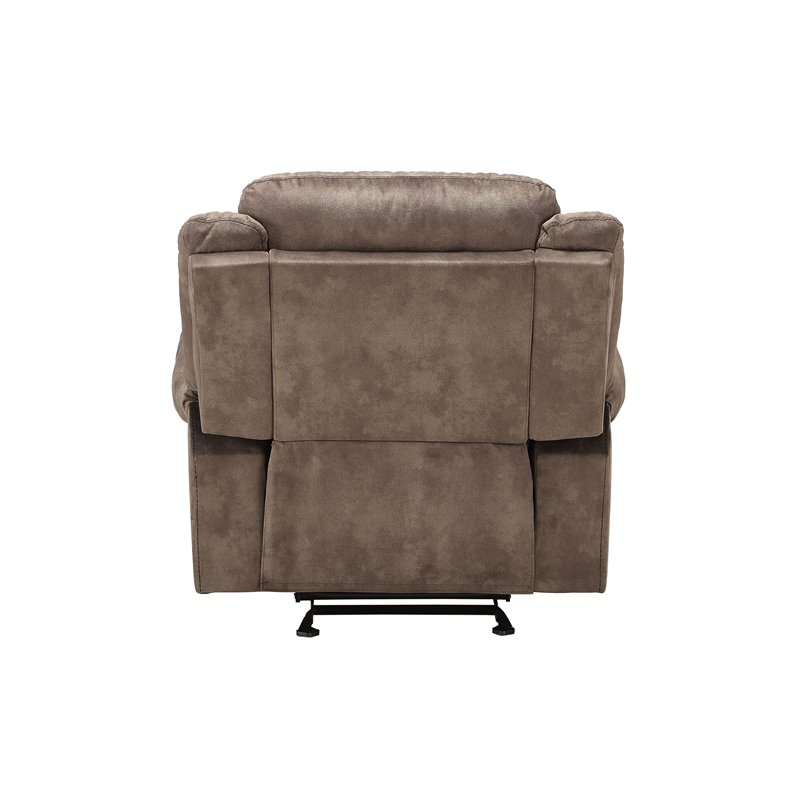 ACME Zubaida Velvet Horizontal Tufted Glider Recliner in 2-Tone Chocolate