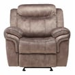 ACME Zubaida Velvet Horizontal Tufted Glider Recliner in 2-Tone Chocolate