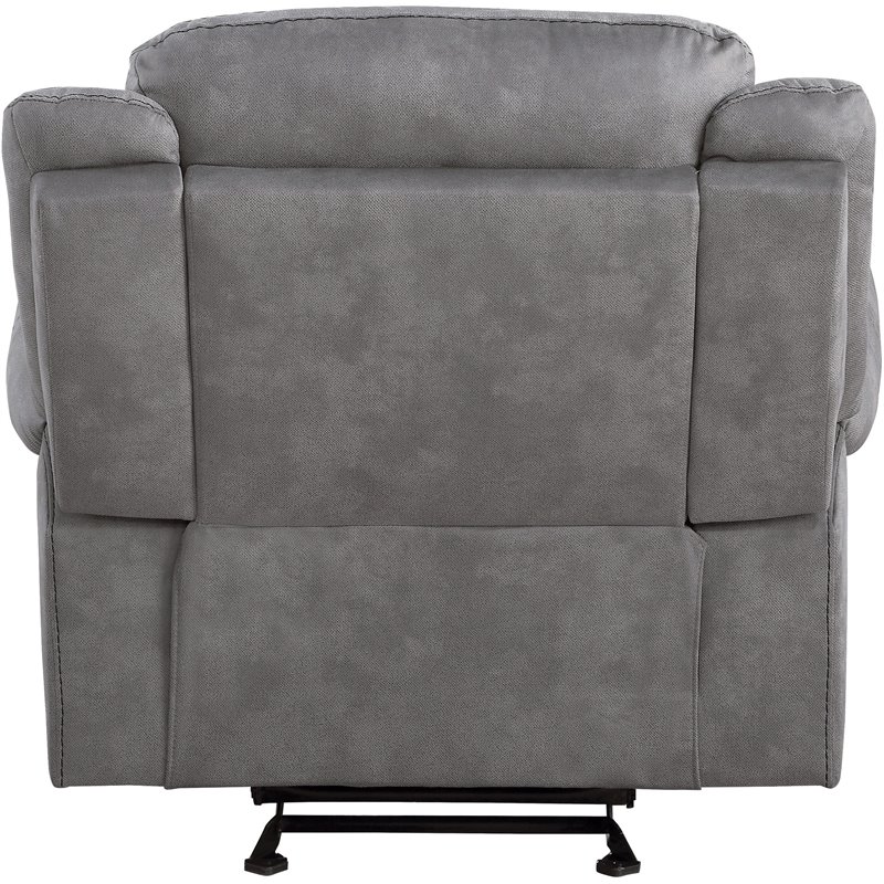 ACME Zubaida Velvet Horizontal Upholstered Glider Recliner in 2-Tone Gray