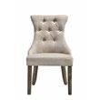 ACME Gabrian Upholstered Dining Side Chair in Reclaimed Gray (Set of 2)