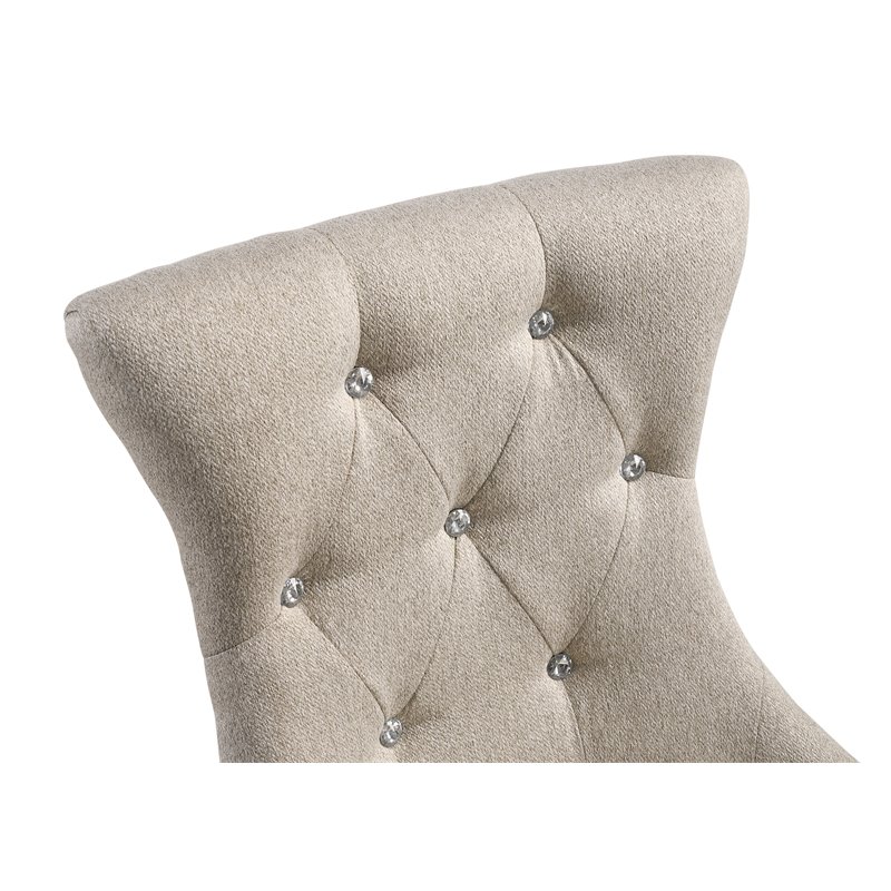 ACME Gabrian Upholstered Dining Side Chair in Reclaimed Gray (Set of 2)