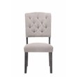 ACME Bernard Upholstered Dining Side Chair in Weathered Gray Oak (Set of 2)