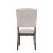 ACME Bernard Upholstered Dining Side Chair in Weathered Gray Oak (Set of 2)