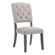 ACME Bernard Upholstered Dining Side Chair in Weathered Gray Oak (Set of 2)