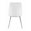 ACME Chara Faux Leather Dining Side Chair in White and Chrome (Set of 2)