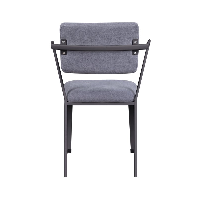 ACME Cargo Upholstered Dining Arm Chair in Gray and Gunmetal Set of 2