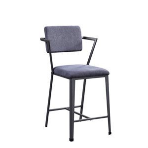 acme cargo counter height chair (set of 2) in fabric & gunmetal