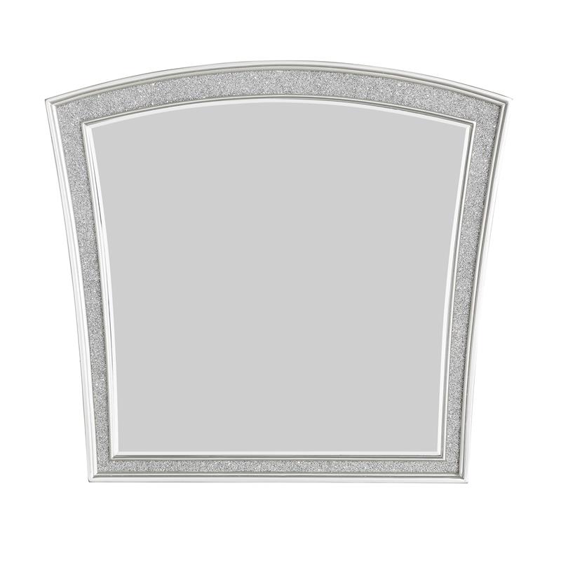 ACME Maverick Wooden Mirror in White Platinum
