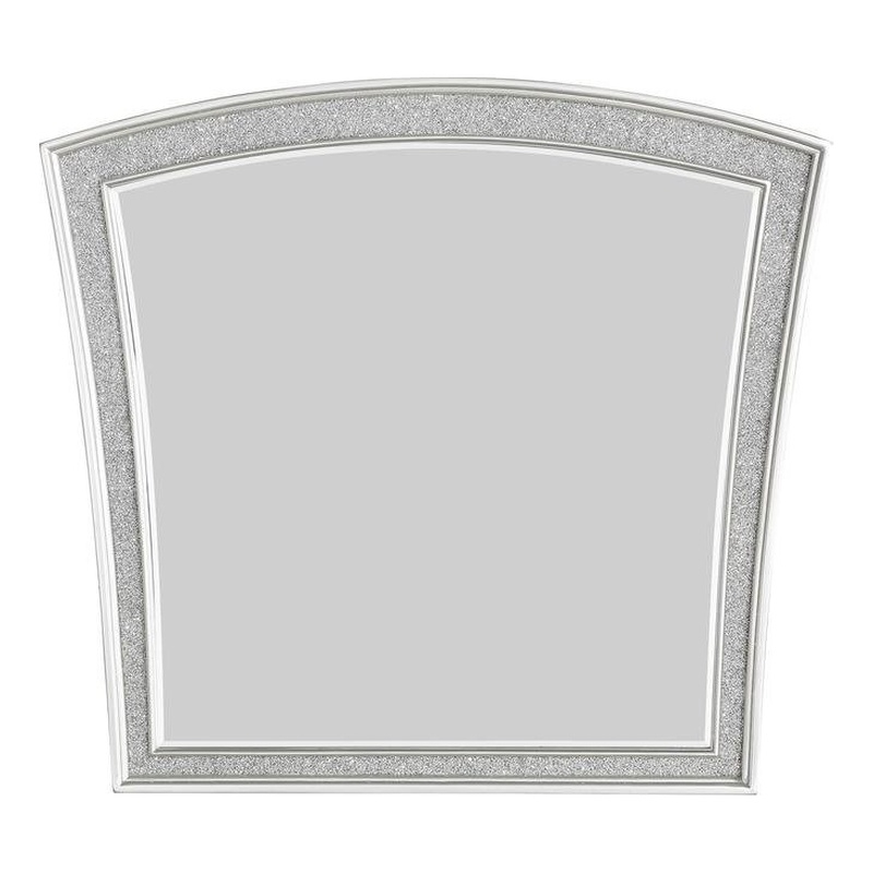 ACME Maverick Wooden Mirror in White Platinum