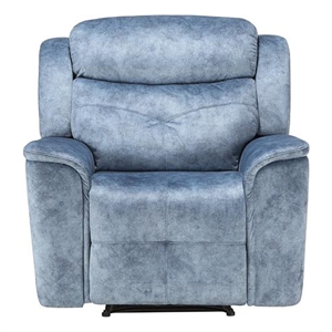 acme mariana recliner  in silver blue fabric