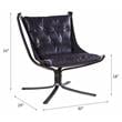 ACME Carney Button Tufted Accent Chair in Vintage Blue Top Grain Leather