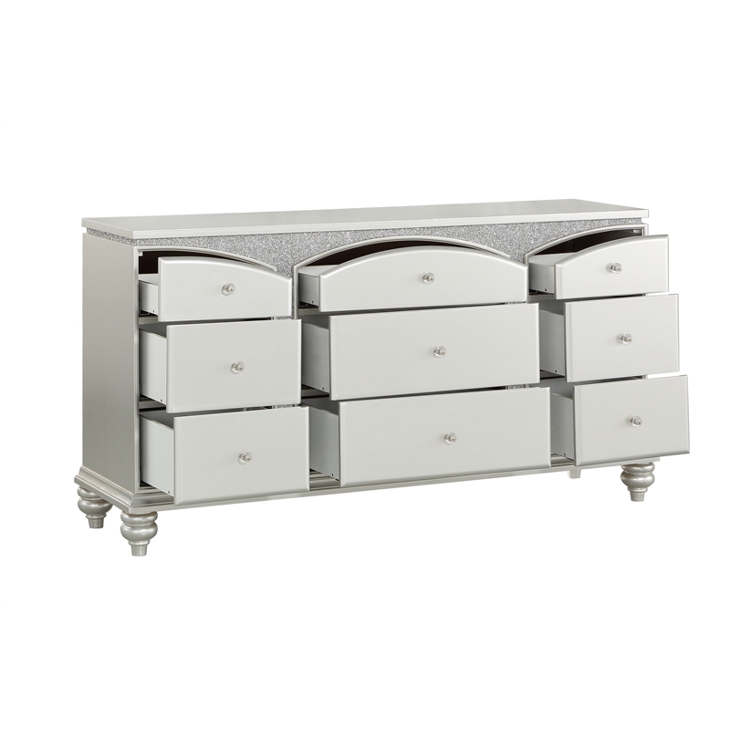 ACME Maverick 9-Drawer Wooden Dresser in White Platinum