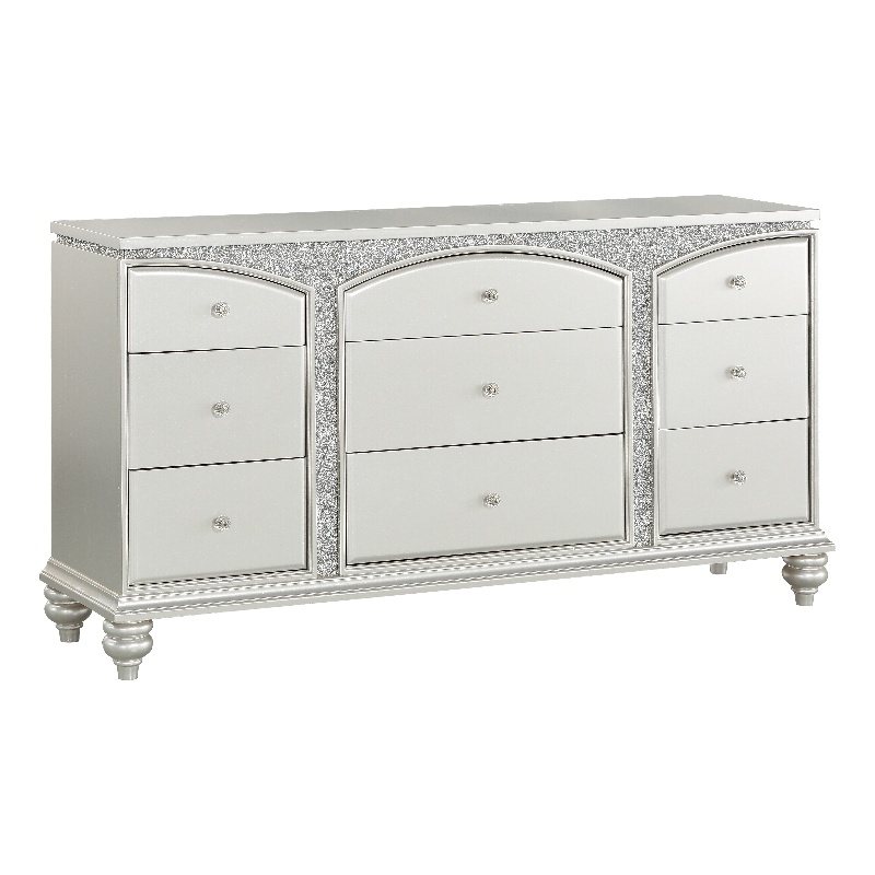 ACME Maverick 9-Drawer Wooden Dresser in White Platinum