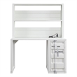 ACME Cargo Metal Desk and Hutch with Shelf in White