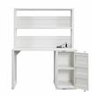 ACME Cargo Metal Desk and Hutch with Shelf in White