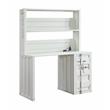 ACME Cargo Metal Desk and Hutch with Shelf in White