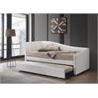 ACME Jedda Faux Leather Upholstered Twin Daybed and Trundle in White
