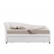 ACME Jedda Faux Leather Upholstered Twin Daybed and Trundle in White