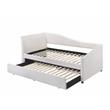 ACME Jedda Faux Leather Upholstered Twin Daybed and Trundle in White