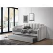 ACME Peridot Daybed & Trundle (Twin Size) in Dove Gray Velvet