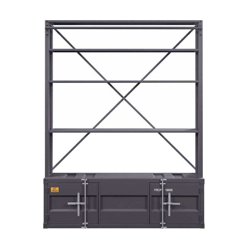 ACME Cargo Bookshelf & Ladder (TV Stand) in Gunmetal