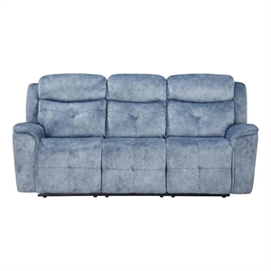 acme mariana sofa (motion) in silver blue fabric