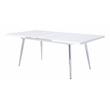 ACME Weizor Dining Table in White High Gloss & Chrome