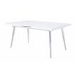 ACME Weizor Dining Table in White High Gloss & Chrome