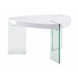 ACME Noland Coffee Table in White High Gloss & Clear Glass