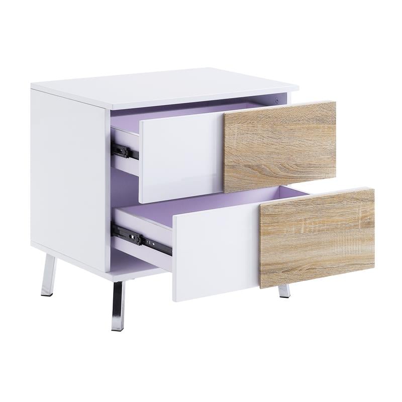 ACME Verux End Table in White High Gloss &