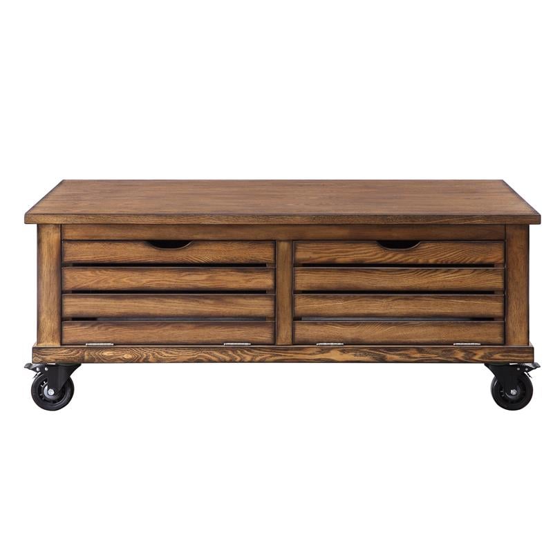 Gabriella Wood Rectangular Storage Coffee Table - Thumbnail 2